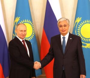 Церемония официальной встречи Владимира Путина Президентом Казахстана Касым-Жомартом Токаевым